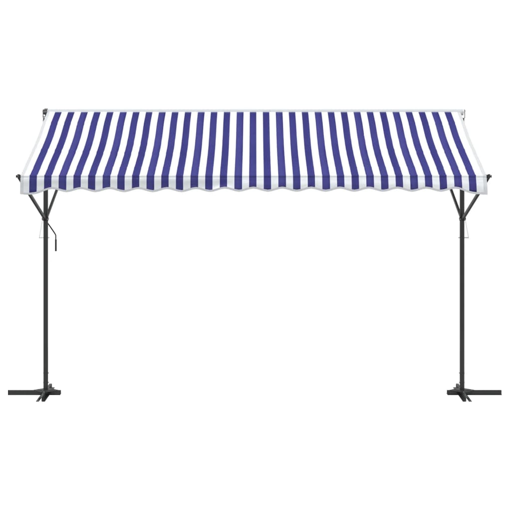 Tenda da Sole Blu e Bianca 400x300 cm in Tessuto e Acciaio | homemem39