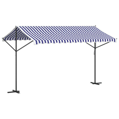Tenda da Sole Blu e Bianca 400x300 cm in Tessuto e Acciaio | homemem39