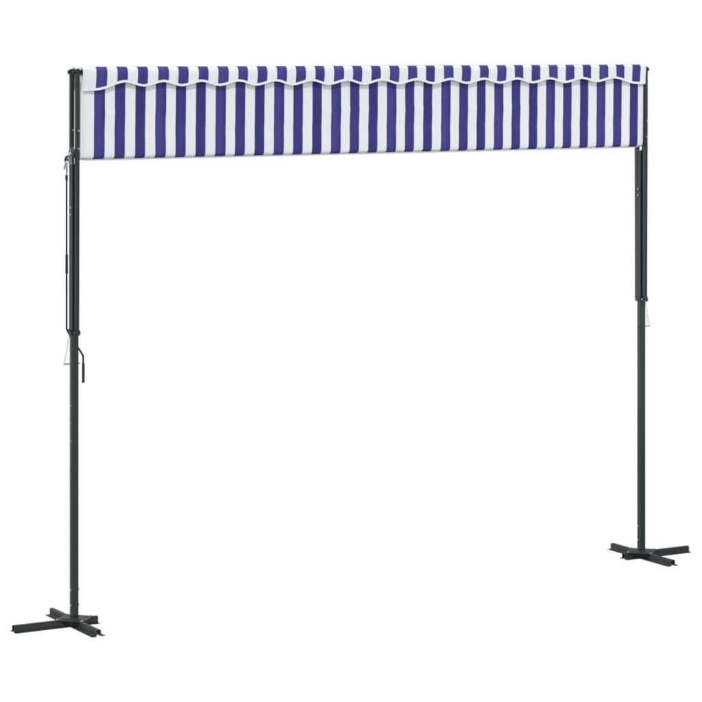 Tenda da Sole Blu e Bianca 400x300 cm in Tessuto e Acciaio | homemem39