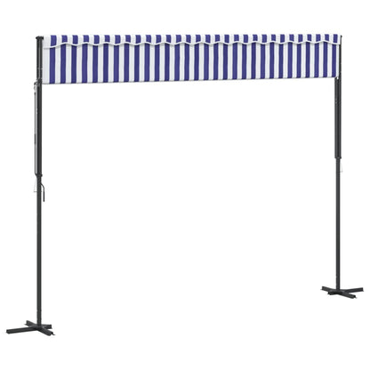 Tenda da Sole Blu e Bianca 400x300 cm in Tessuto e Acciaio | homemem39
