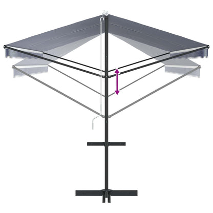 Tenda da Sole Blu e Bianca 500x300 cm in Tessuto e Acciaio