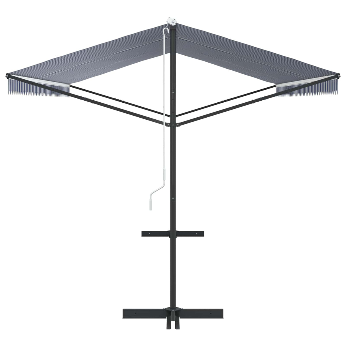 Tenda da Sole Blu e Bianca 500x300 cm in Tessuto e Acciaio