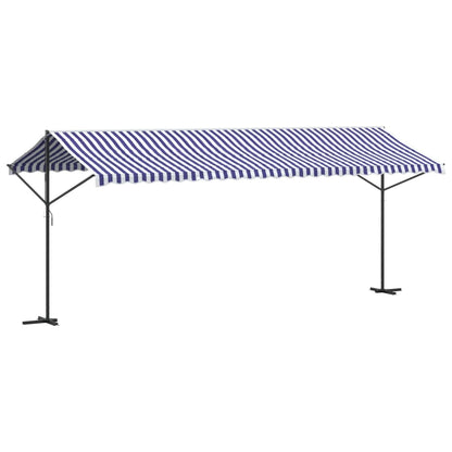 Tenda da Sole Blu e Bianca 600x300 cm in Tessuto e Acciaio | homemem39