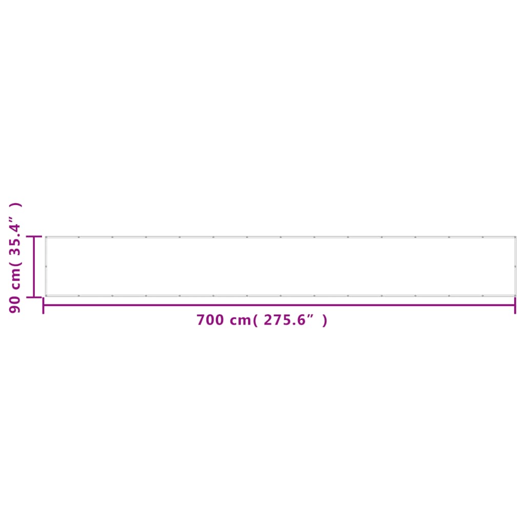 Paravento Balcone Grigio chiaro 90x700cm 100% Poliestere Oxford | homemem39