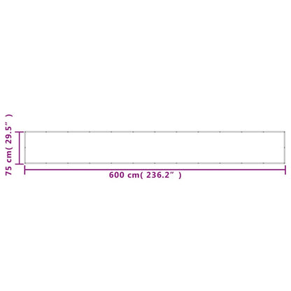 Paravento da Balcone Sabbia 75x600 cm 100% Poliestere Oxford | homemem39