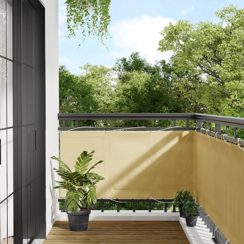 Paravento da Balcone Sabbia 75x1000 cm 100% Poliestere Oxford