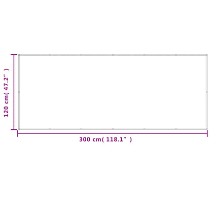 Paravento da Balcone Sabbia 120x300 cm 100% Poliestere Oxford