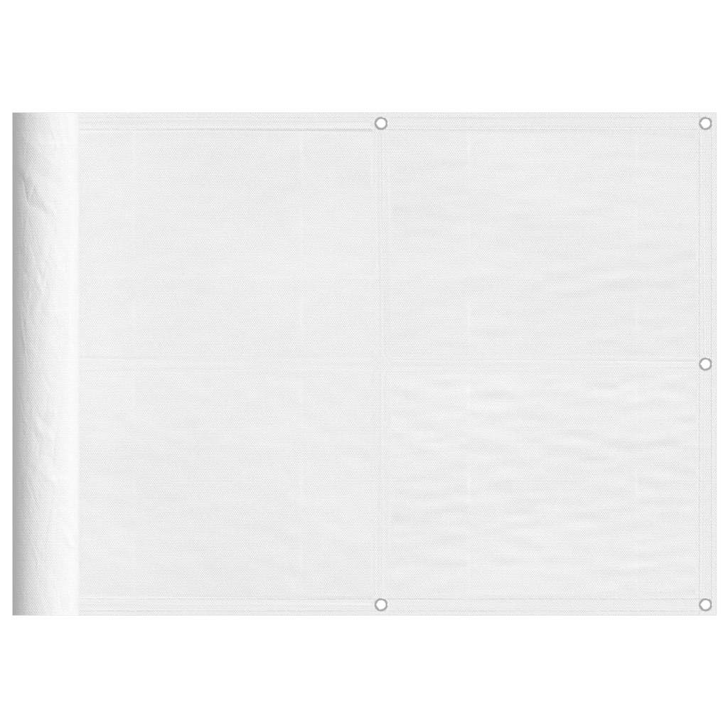 Paravento da Balcone Bianco 75x800 cm 100% Poliestere Oxford