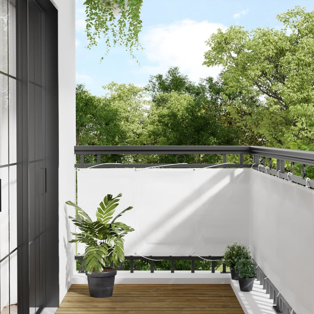 Paravento da Balcone Bianco 75x800 cm 100% Poliestere Oxford | homemem39