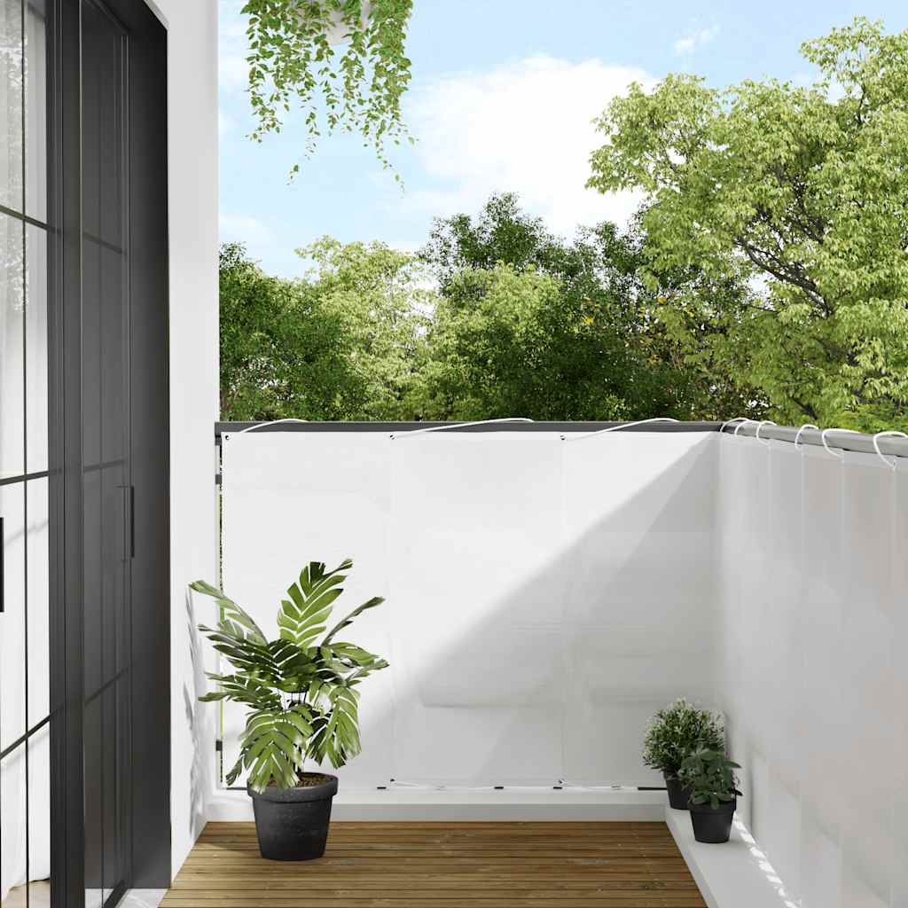 Paravento da Balcone Bianco 120x700 cm 100% Poliestere Oxford | homemem39