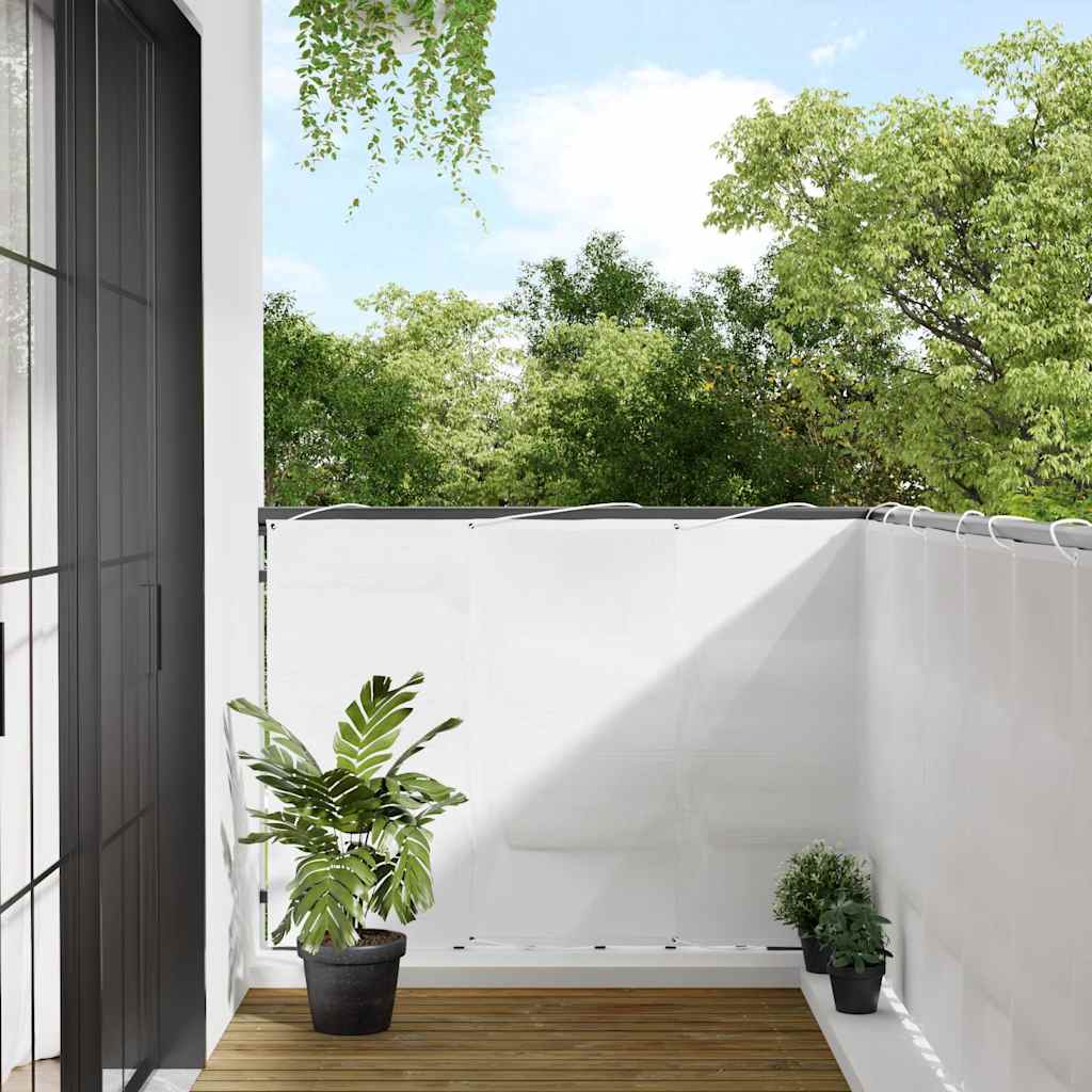 Paravento da Balcone Bianco 120x800 cm 100% Poliestere Oxford | homemem39