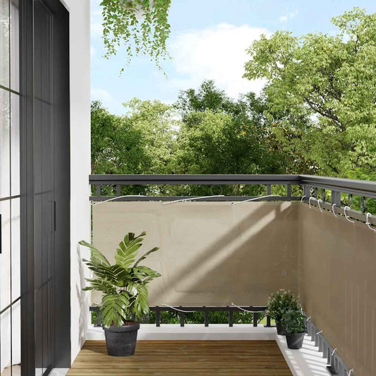 Paravento da Balcone Beige 75x700 cm 100% Poliestere Oxford | homemem39