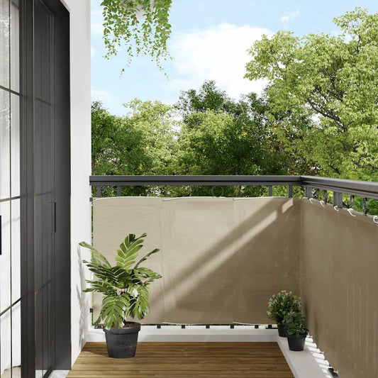 Paravento da Balcone Beige 90x800 cm 100% Poliestere Oxford | homemem39