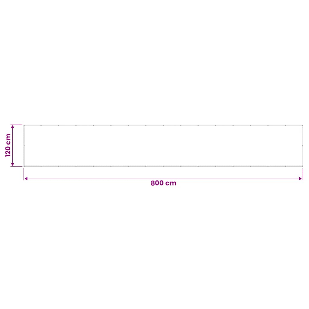 Paravento da Balcone Beige 120x800 cm 100% Poliestere Oxford | homemem39