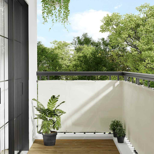Paravento da Balcone Crema 90x800 cm 100% Poliestere Oxford | homemem39