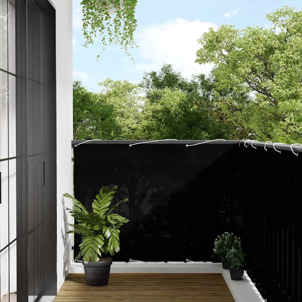 Paravento da Balcone Nero 120x1000 cm 100% Poliestere Oxford | homemem39