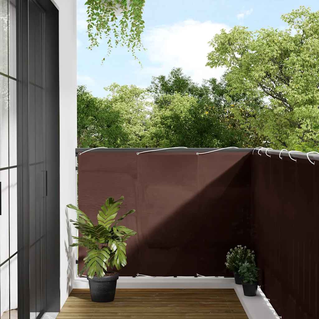 Paravento da Balcone Marrone 120x800 cm 100% Poliestere Oxford