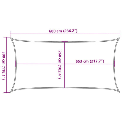 Vela Parasole Grigio Chiaro 6x3 m 100% Poliestere Oxford | homemem39