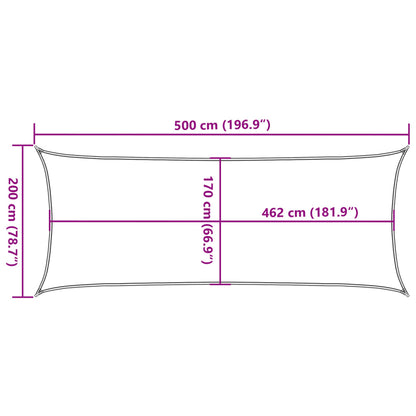 Vela Parasole Sabbia 5x2 m 100% Poliestere Oxford