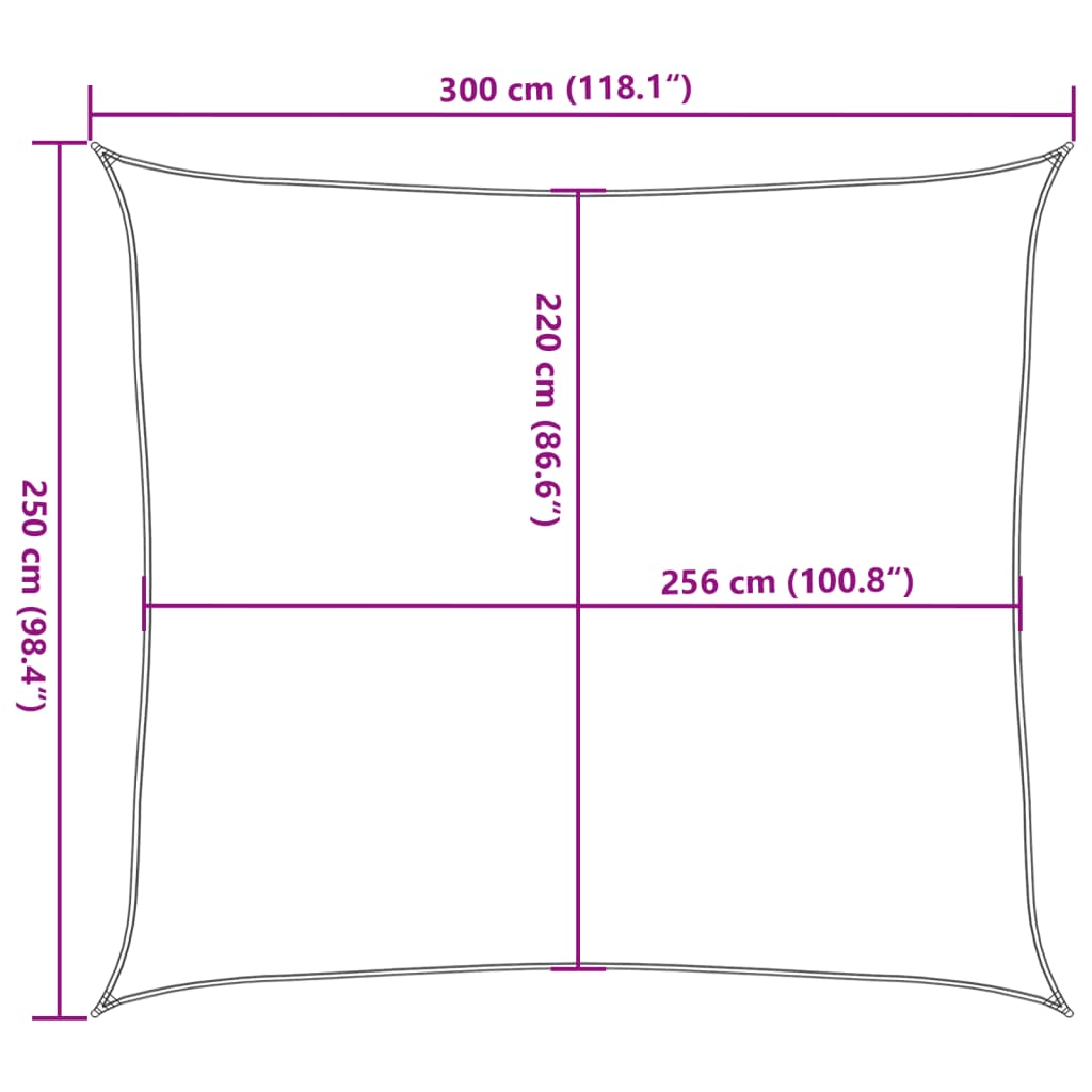 Vela Parasole Sabbia 3x2,5 m 100% Poliestere Oxford