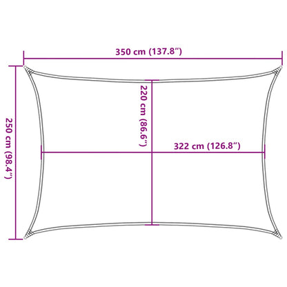 Vela Parasole Sabbia 3,5x2,5 m 100% Poliestere Oxford