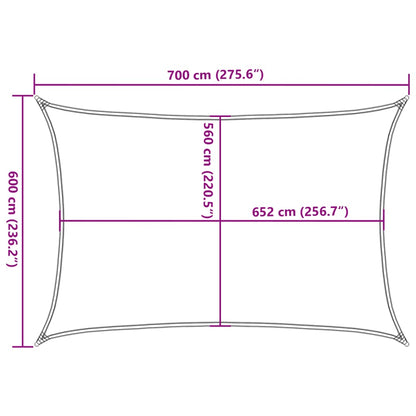 Vela Parasole Sabbia 7x6 m 100% Poliestere Oxford