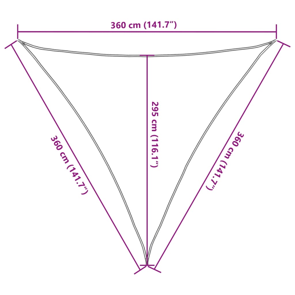 Vela Parasole Grigio Chiaro 3,6x3,6x3,6 100% Poliestere Oxford