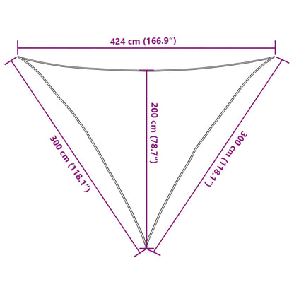 Vela Parasole Grigio Chiaro 3x3x4,24 m 100% Poliestere Oxford