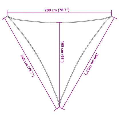 Vela Parasole Sabbia 2x2x2 m 100% Poliestere Oxford | homemem39