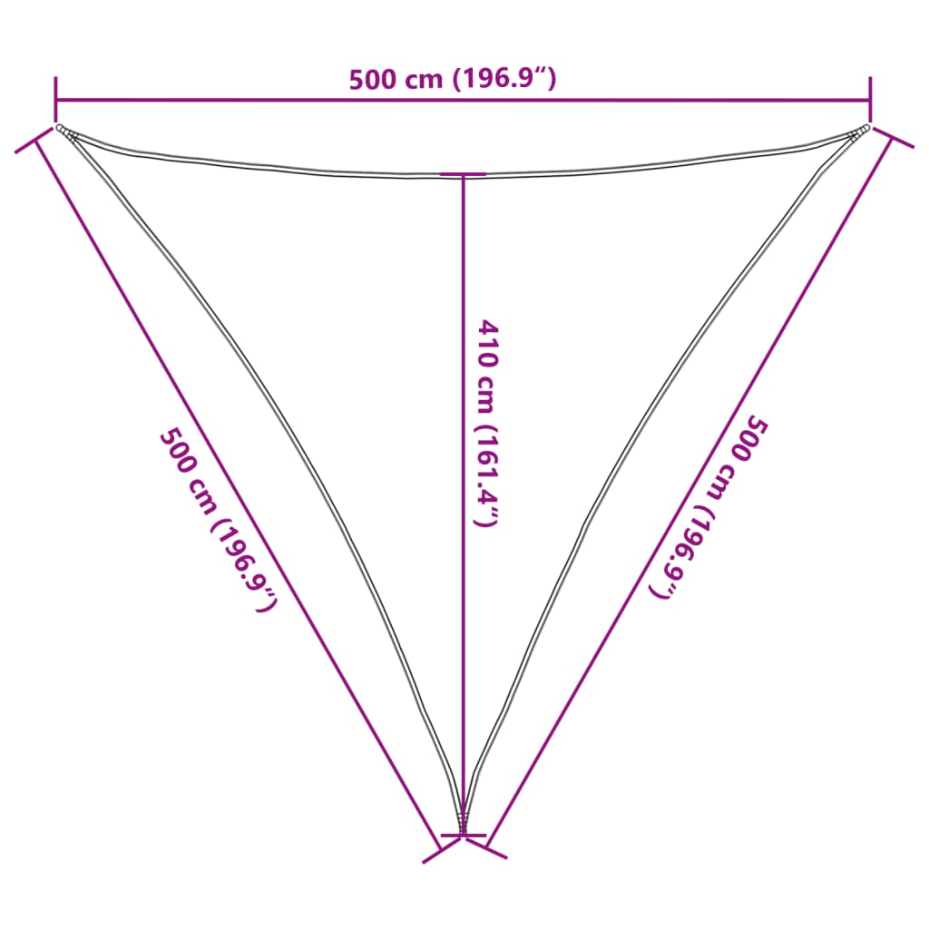 Vela Parasole Sabbia 5x5x5 m 100% Poliestere Oxford | homemem39
