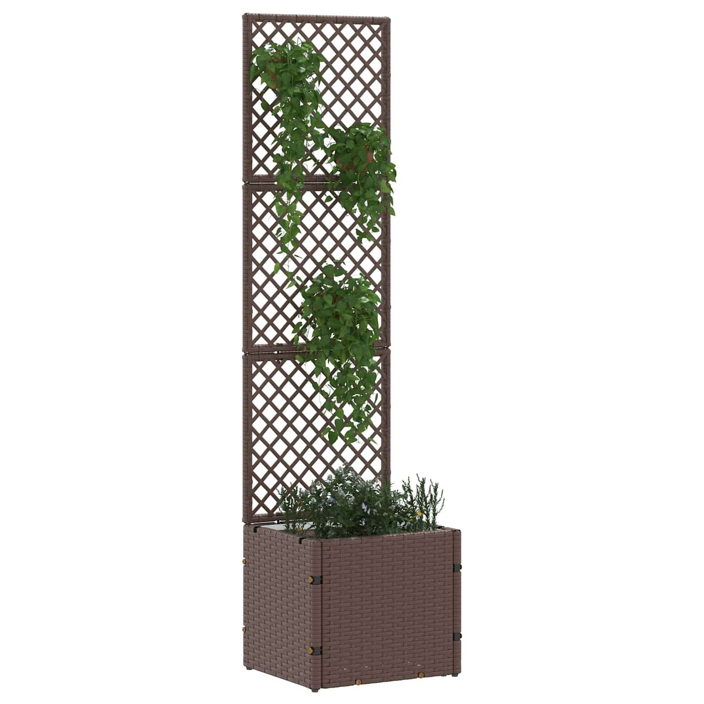 Vaso da giardino Marrone 35 x 30 x 135 cm Metallo