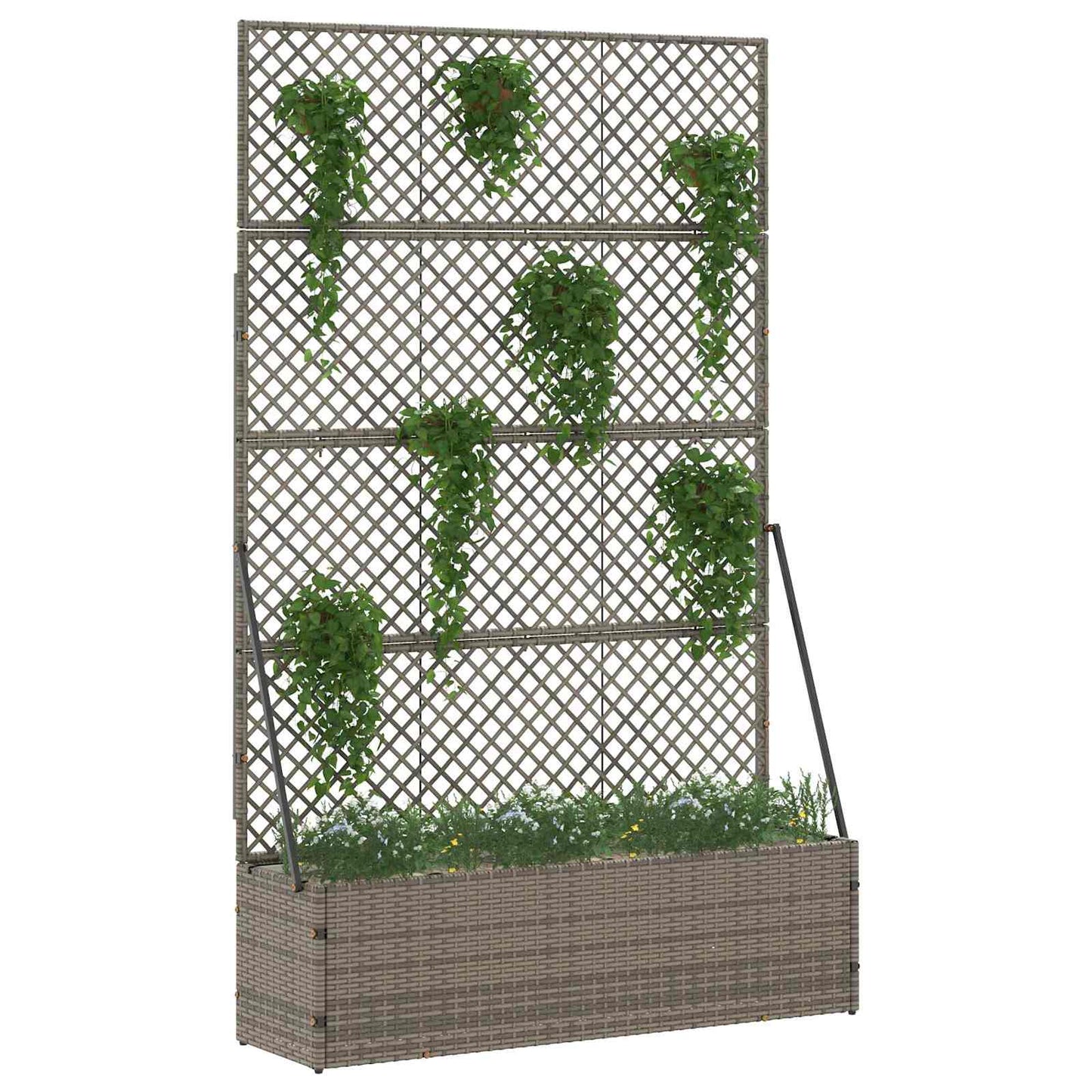 Vaso da giardino Grigio 105 x 30 x 170 cm Metallo