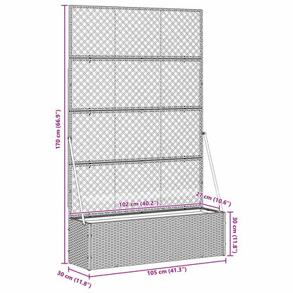 Vaso da giardino Grigio 105 x 30 x 170 cm Metallo