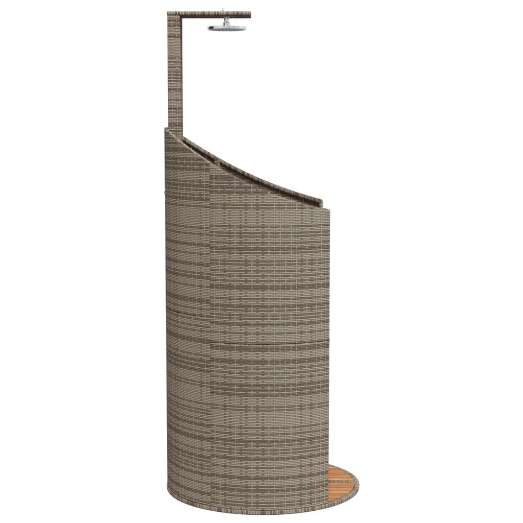 Doccia Esterno Grigia Polyrattan e Legno Acacia