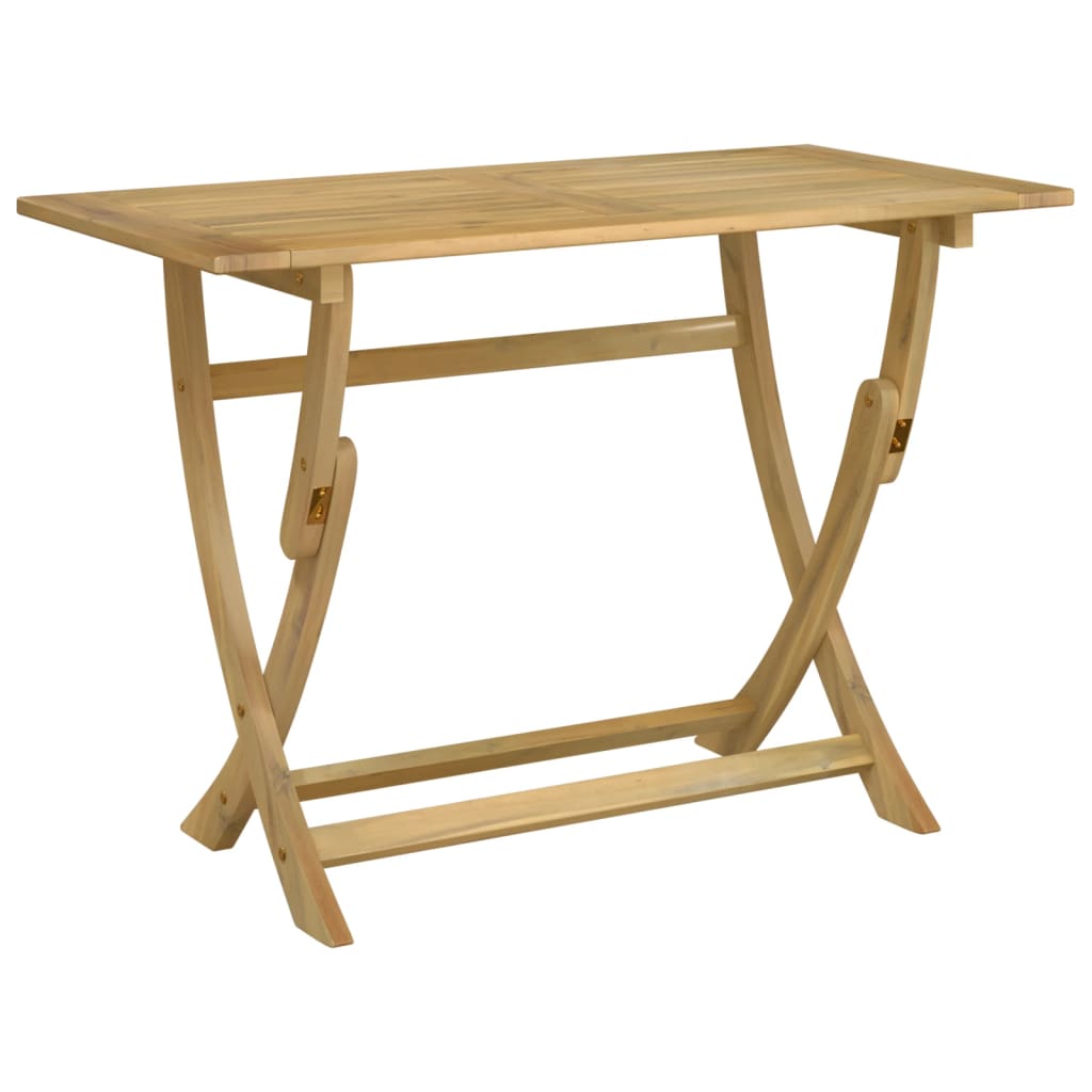 Tavolo da Giardino Pieghevole 110x55x75cm Legno Massello Acacia