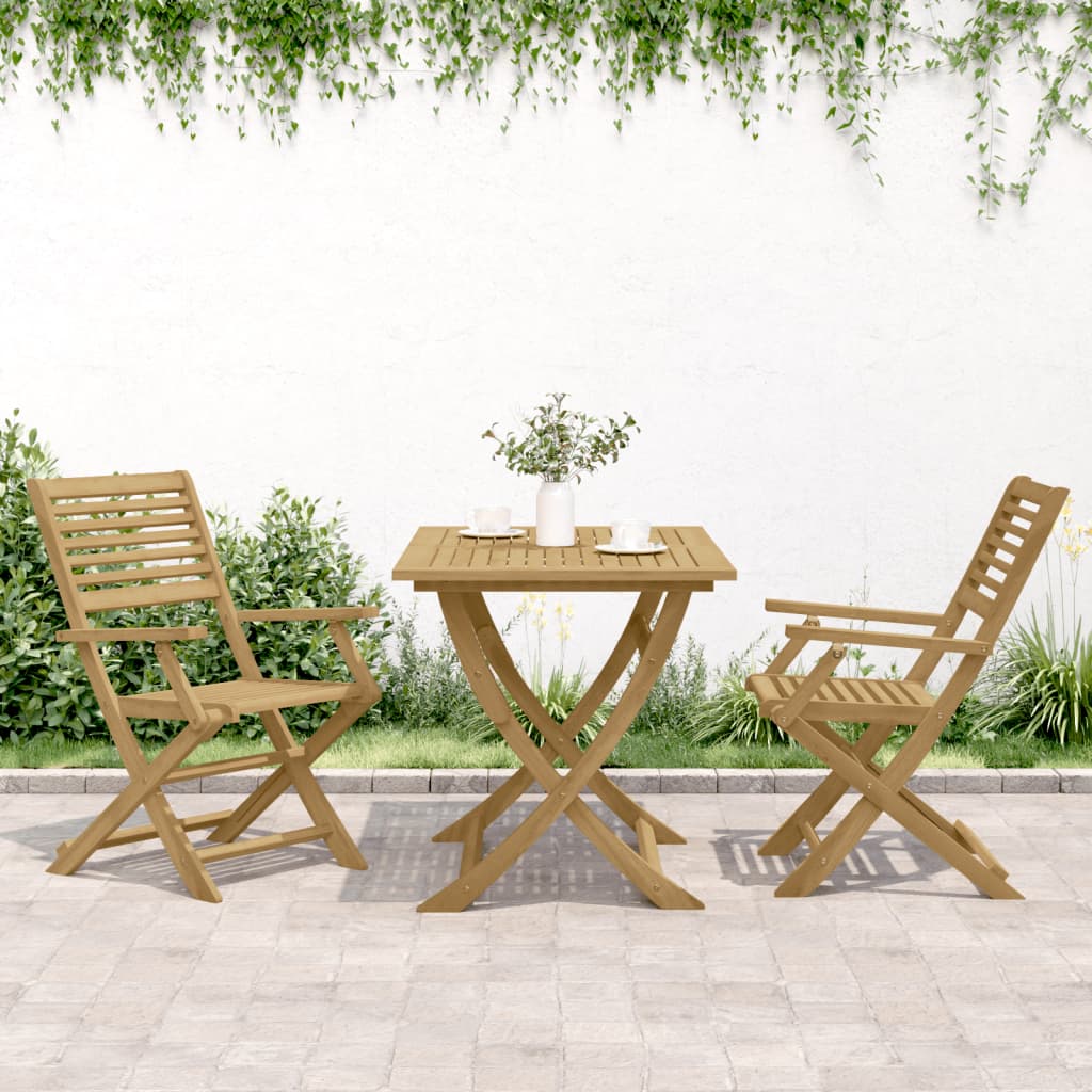 Sedie Giardino Pieghevoli 2pz 54,5x61,5x86,5 cm Massello Acacia