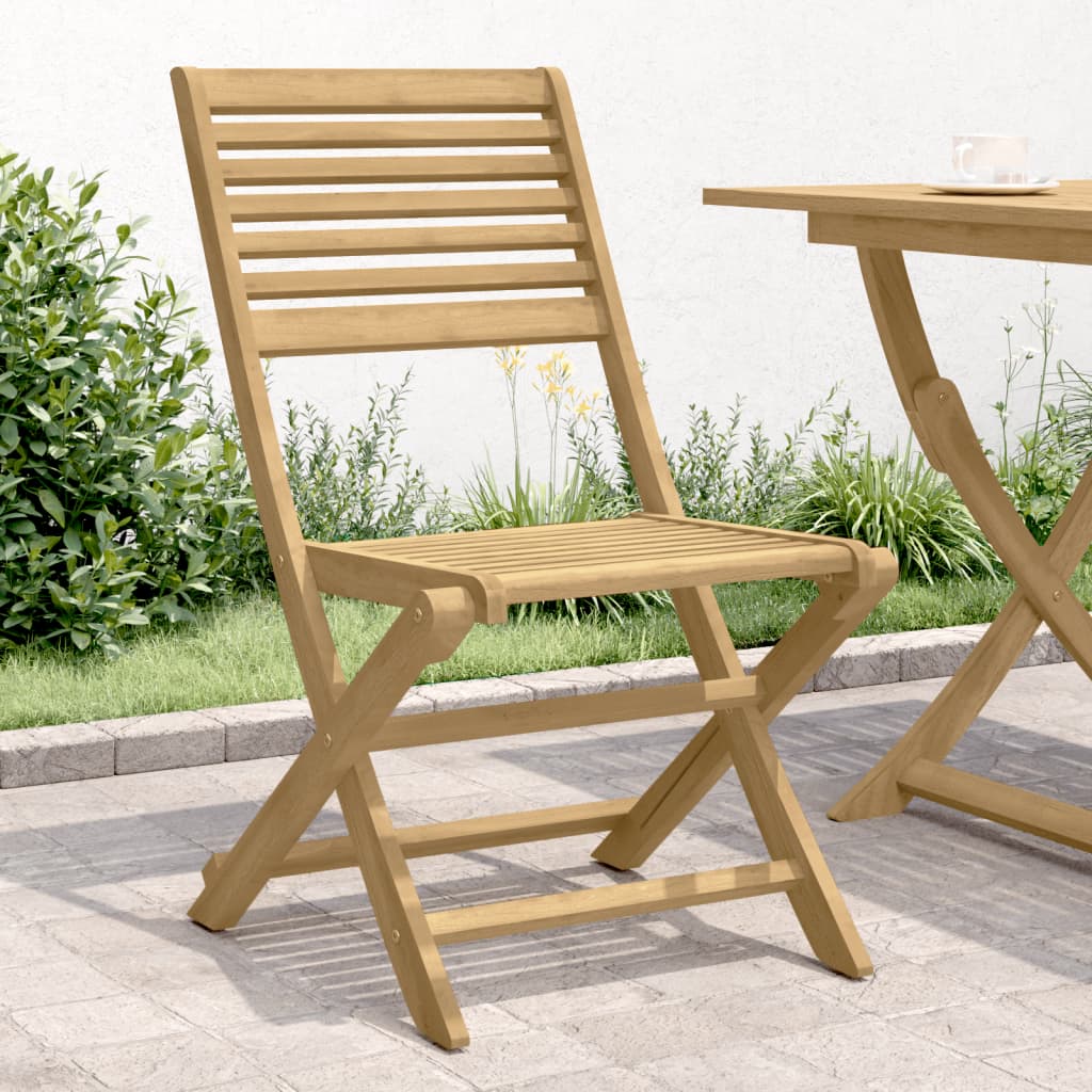 Sedie Giardino Pieghevoli 4 pz 48,5x61,5x87 cm Massello Acacia - homemem39