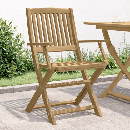 Sedie Giardino Pieghevoli 2 pz 58x54,5x90 cm Massello Acacia