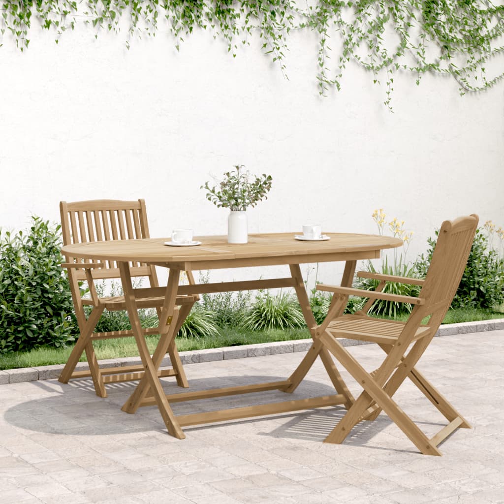 Tavolo da Giardino Pieghevole 160x85x75cm Legno Massello Acacia