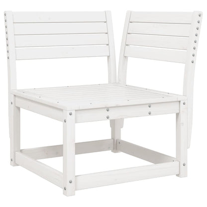 Divano Angolare Giardino Bianco 73x73x78 cm Legno Massello Pino | homemem39