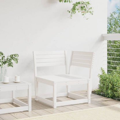 Divano Angolare Giardino Bianco 73x73x78 cm Legno Massello Pino | homemem39