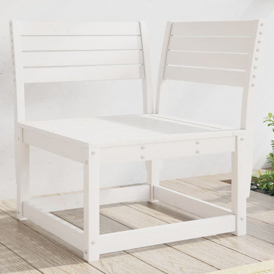 Divano Angolare Giardino Bianco 73x73x78 cm Legno Massello Pino | homemem39