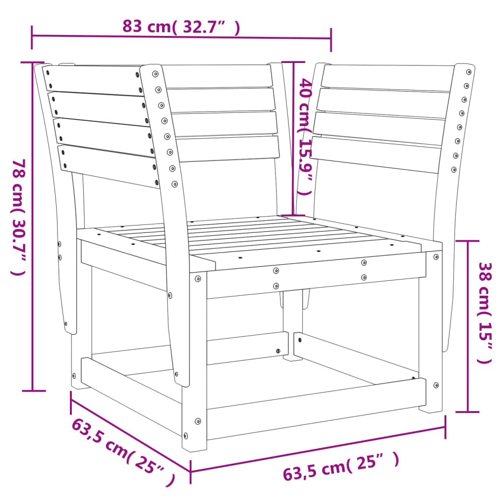 Sedia da Giardino in Legno di Pino Impregnato | homemem39