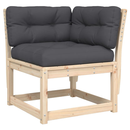 Divano Angolare Giardino Cuscini 73x73x78cm Legno Massello Pino | homemem39