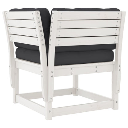 Divano Angolare Giardino Cuscini Bianco 73x73x78 Massello Pino | homemem39