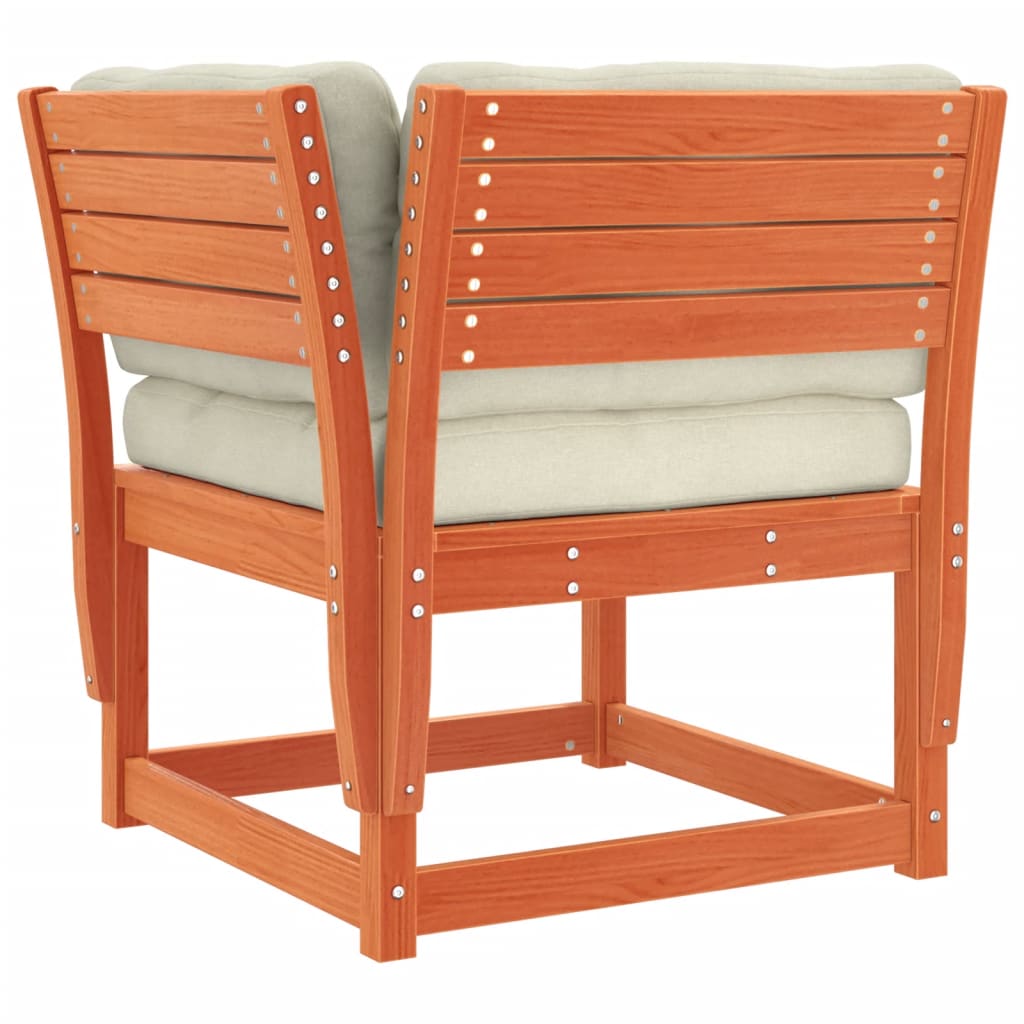 Divano Angolare Giardino Cuscini Marrone Cera 73x73x78 cm Pino | homemem39