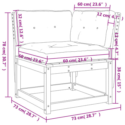 Divano Angolare Giardino Cuscini Marrone Cera 73x73x78 cm Pino | homemem39