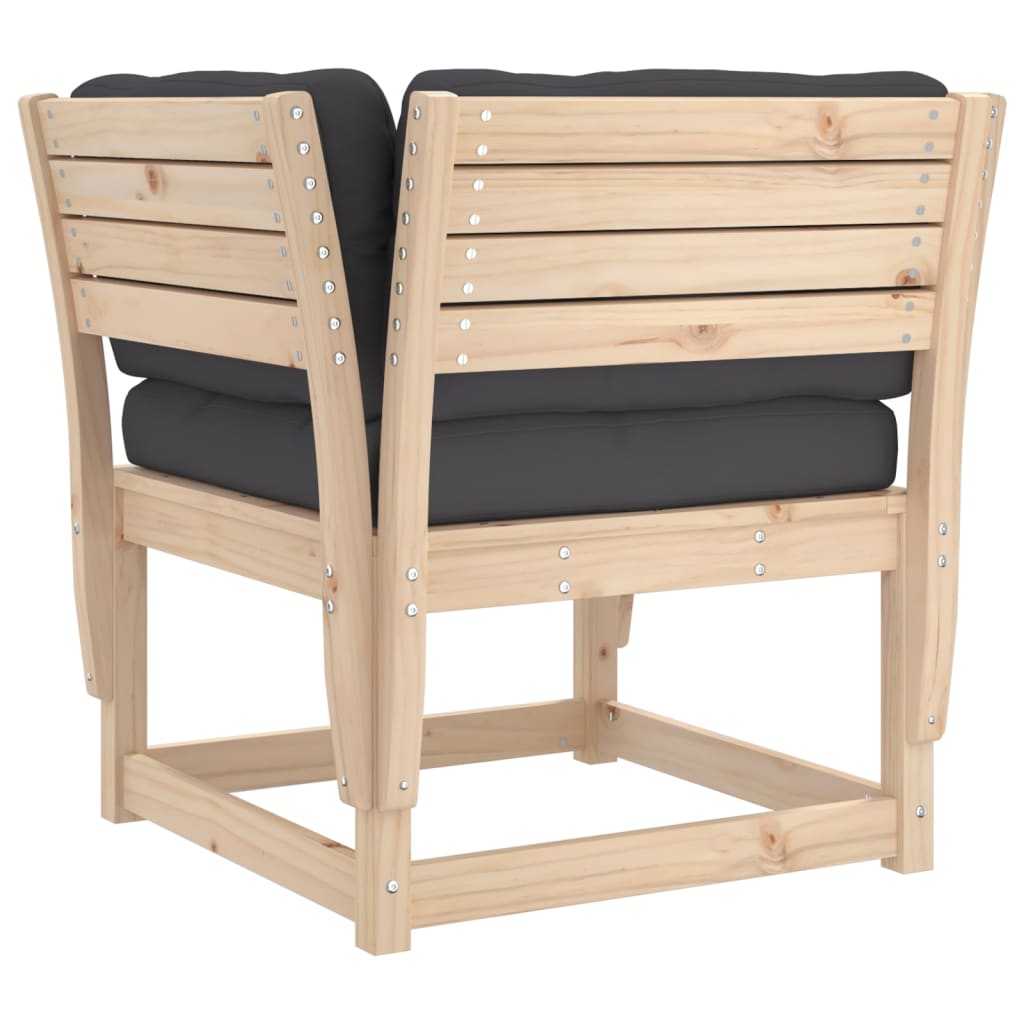 Divano Giardino con Braccioli con Cuscini Legno Massello Pino | homemem39