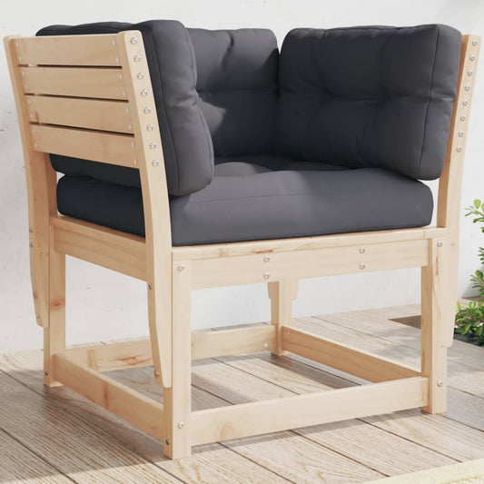 Divano Giardino con Braccioli con Cuscini Legno Massello Pino