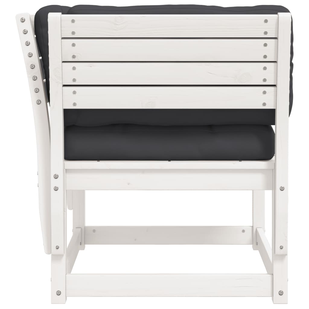 Divano Giardino con Braccioli con Cuscini Legno Pino Bianco | homemem39